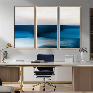 Dark Blue Abstract Wall Art Canvas Print