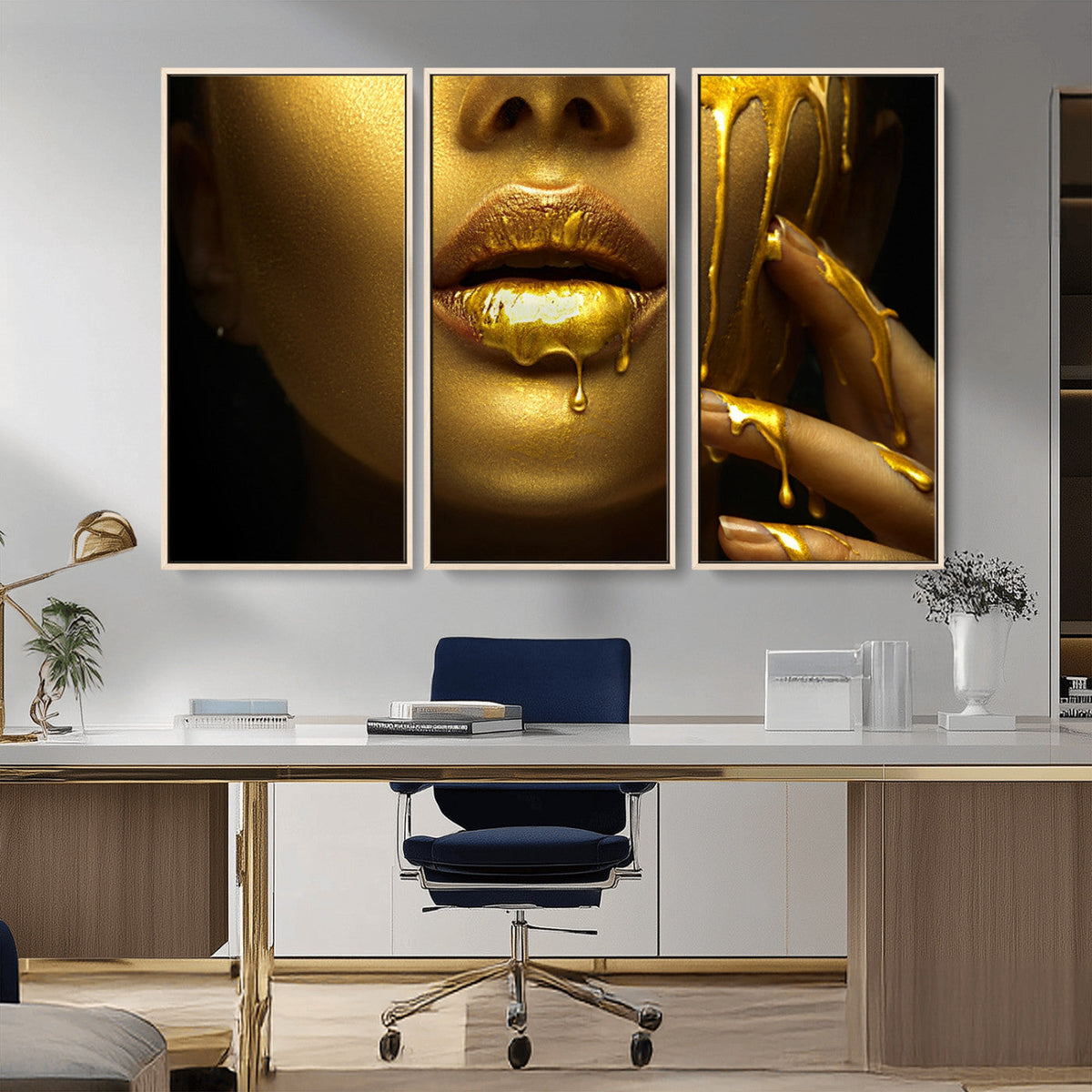 Gold and Women Wall Art Canvas Print
