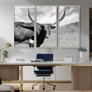 Cattle Wall Art Longhorn Cow Canvas Print