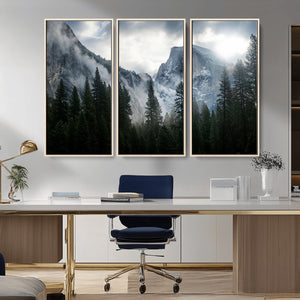 Yosemite National Park El Capitan Foggy Mountain Wall Art |