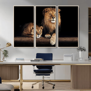 Lion Canvas Wall Art – Majestic Animal Print Artwork for