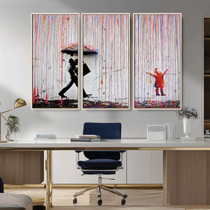 Banksy Wall Art Canvas Print, Framed Graffiti Art Picture