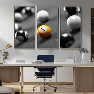 Wall Art Pool Table and Balls Canvas Print