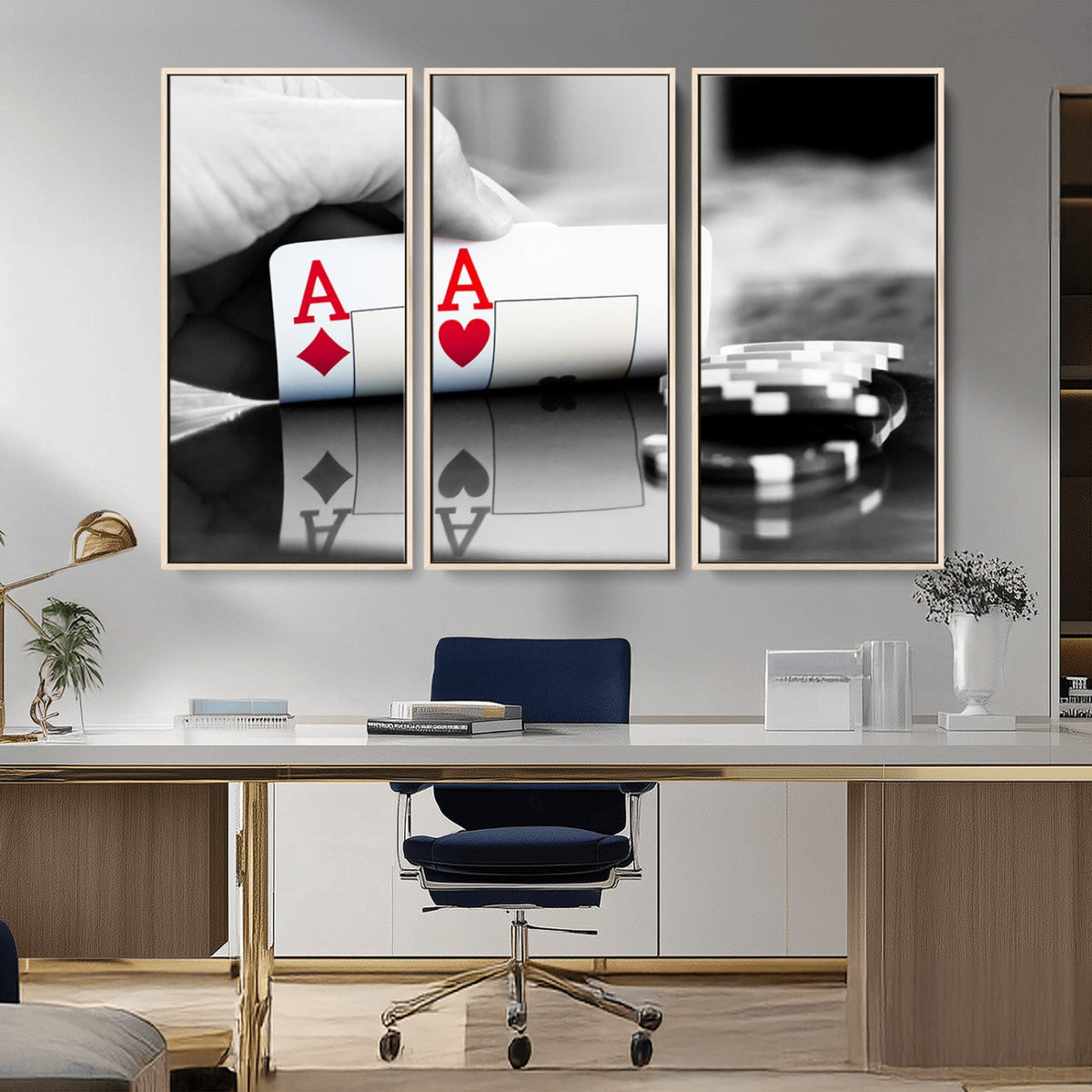 Aces Poker Art Poker Game Wall Art Canvas Print