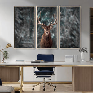 Wall Art Deer Art Animal Canvas, Framed Wall Art Deer Canvas