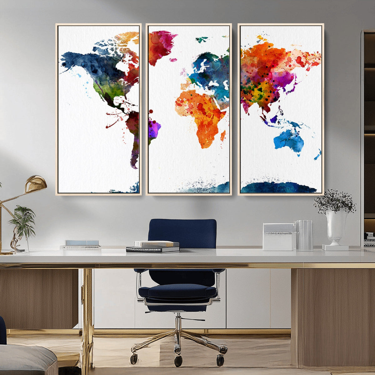 World Map Canvas Print – Detailed Map of the World Wall Art