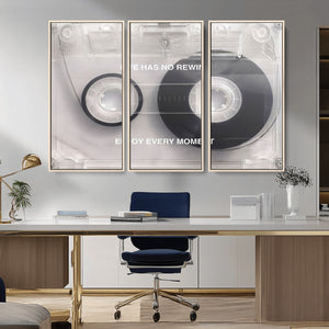 Vintage Cassette Tape Canvas Wall Art - Inspirational 'Life