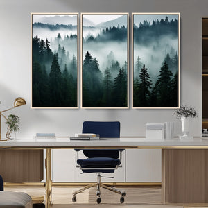 Captivating Misty Forest Wall Art Canvas, Premium Canvas