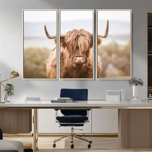 Scottish Serene Highland Cow Canvas Wall Art – Serene