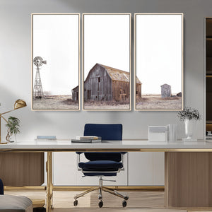 Set of 3 Rustic Farmhouse Wall Art Prints – Country Barn,