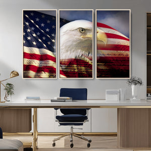 American Flag Eagle Symbol Wall Art, American Flag Eagle