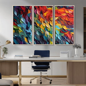Vibrant Abstract Leaf Wall Art Canvas Print | Bold Colorful