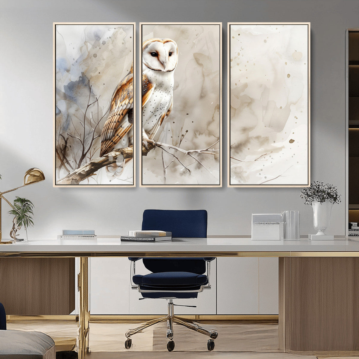 Barn Owl Wall Art | Watercolor Canvas Print | Perfect for