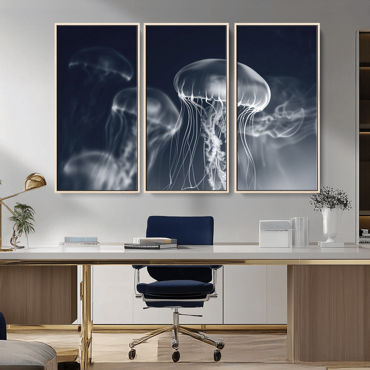 Jellyfish Wall Art Canvas Print, Modern Abstract Jellyfish