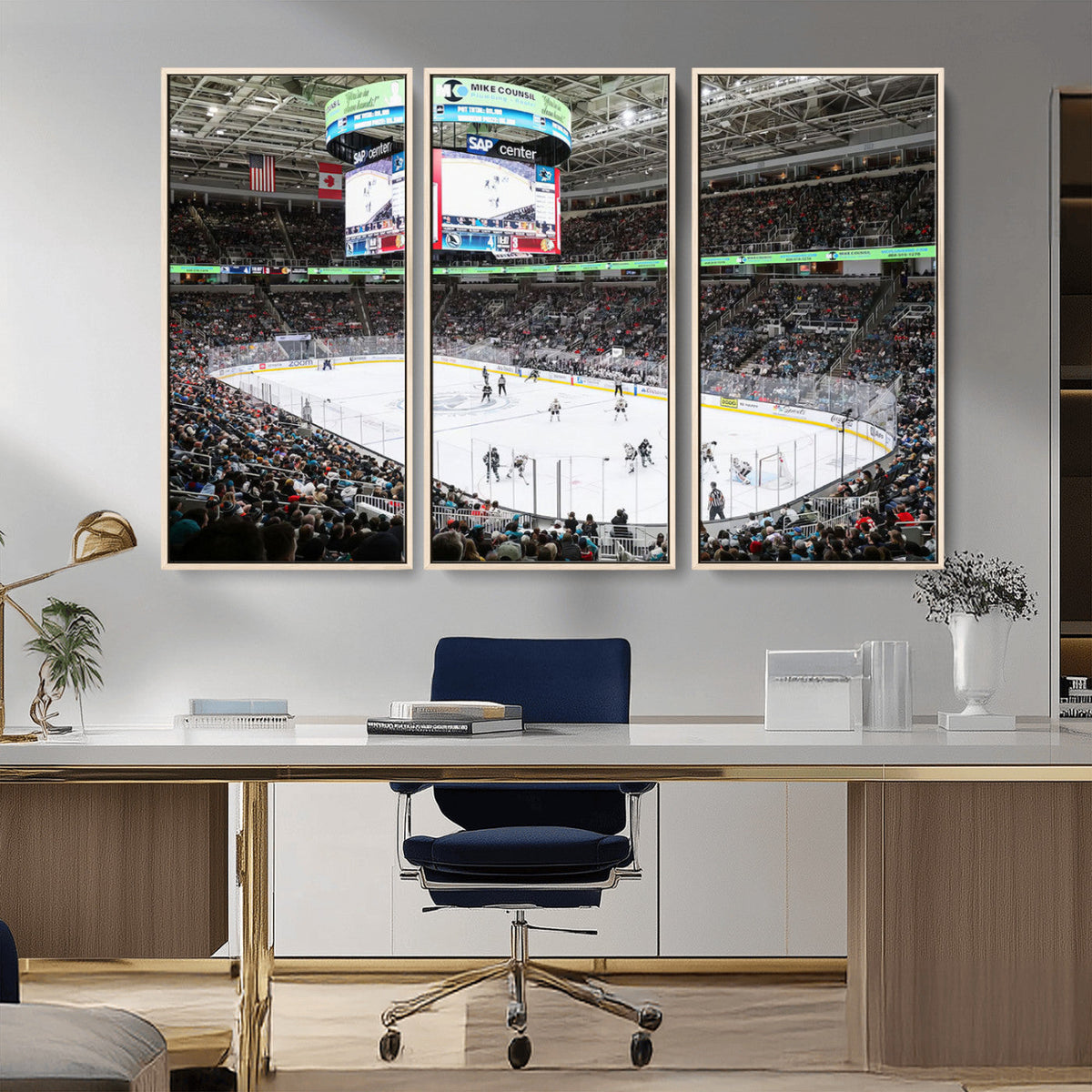 Sharks Arena Blackhawks Sharks Ice Hockey Stadium Wall Art