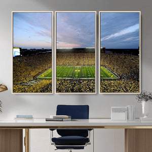 Michigan Stadium Wall Art Canvas Print, Vibrant Game Day