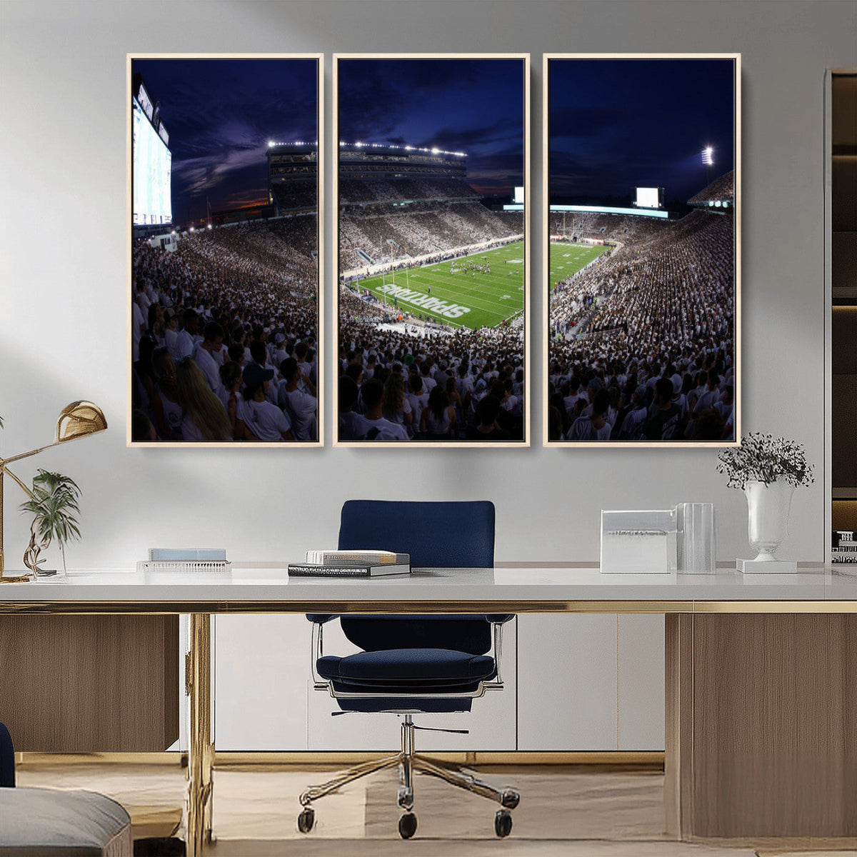 Michigan State Spartans Canvas, Framed Football Team Print -