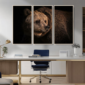 Wild Grizzly 399 Bear Canvas Wall Art Print, Bear Animal
