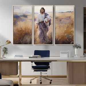 Jesus the Good Shepherd Wall Art Canvas Print - Lost Lamb
