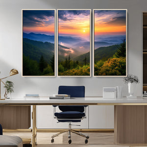 Majestic Mountain Sunrise Print | Landscape Wall Art |