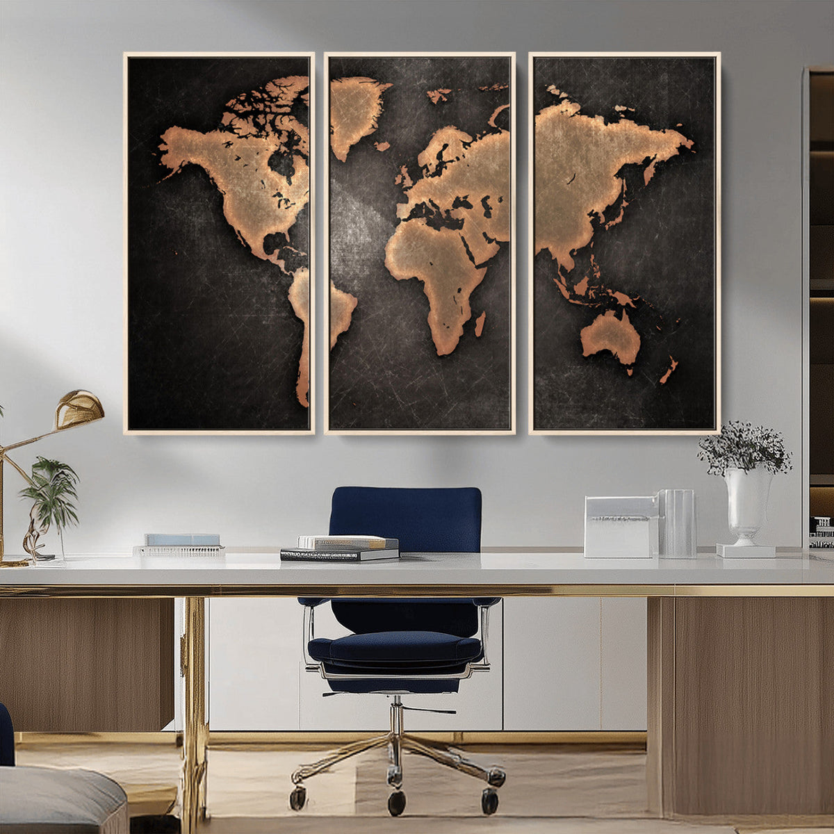 World Map Canvas Print – Framed Travel Map Wall Art for