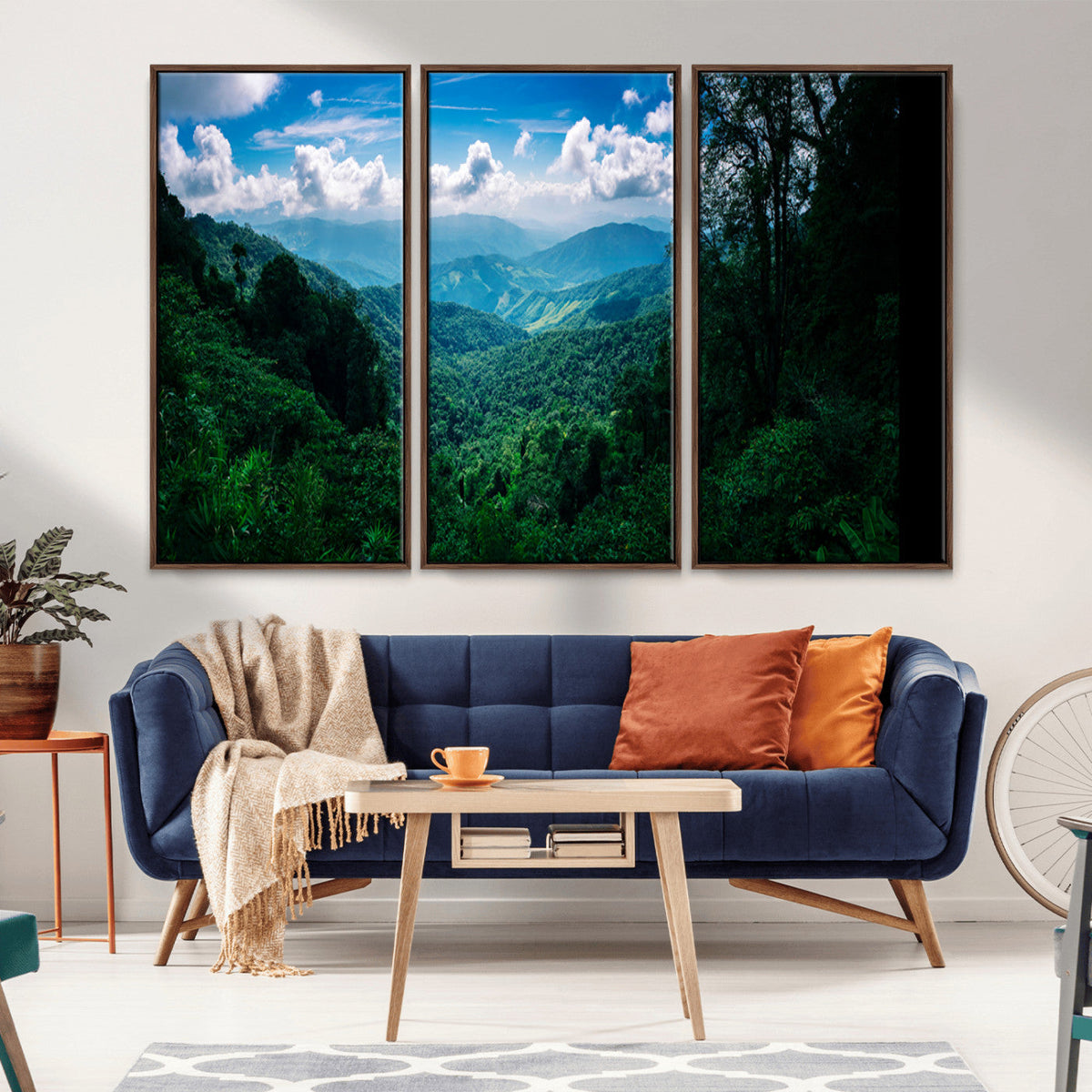 Tropical Jungle Wall Art Canvas Print – Framed Lush Valley