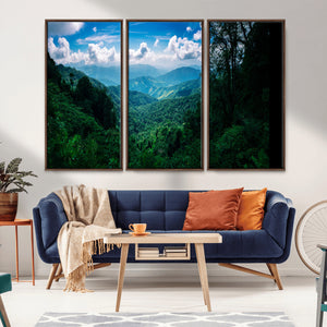 Tropical Jungle Wall Art Canvas Print – Framed Lush Valley