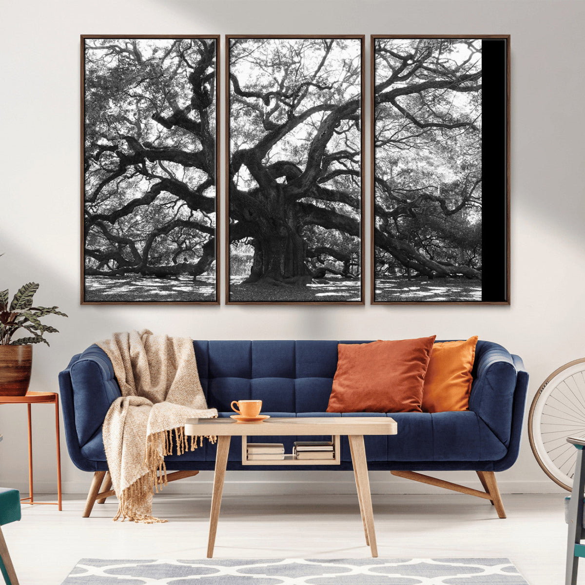 Ancient Oak Wall Art Canvas Print, Majestic Twisted Branches