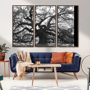 Ancient Oak Wall Art Canvas Print, Majestic Twisted Branches