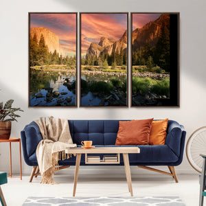 Yosemite Valley Wall Art, El Capitan Sunset Canvas Print,