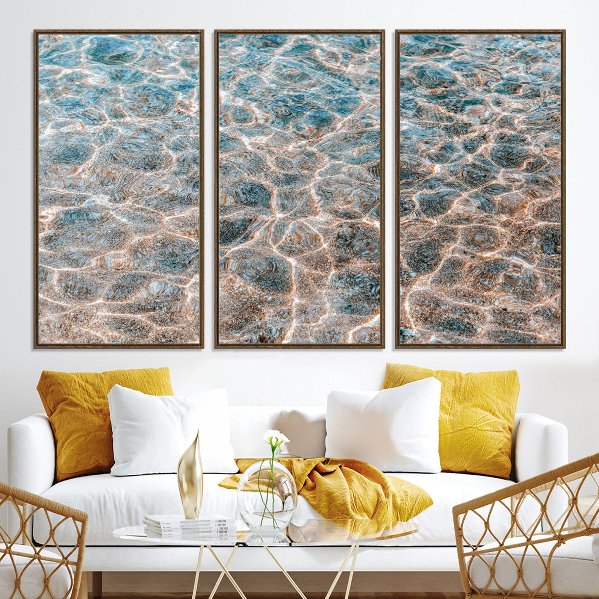 Clear Water Wall Art Canvas Print – Framed Sunlit Ocean