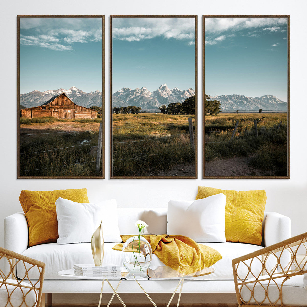 Rustic Farmhouse Wall Art Canvas Print – Teton Range Mormon
