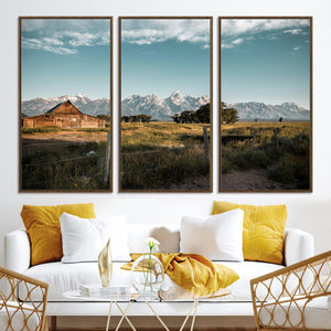Rustic Farmhouse Wall Art Canvas Print – Teton Range Mormon