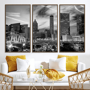 Black and White Atlanta Wall Art Canvas Print