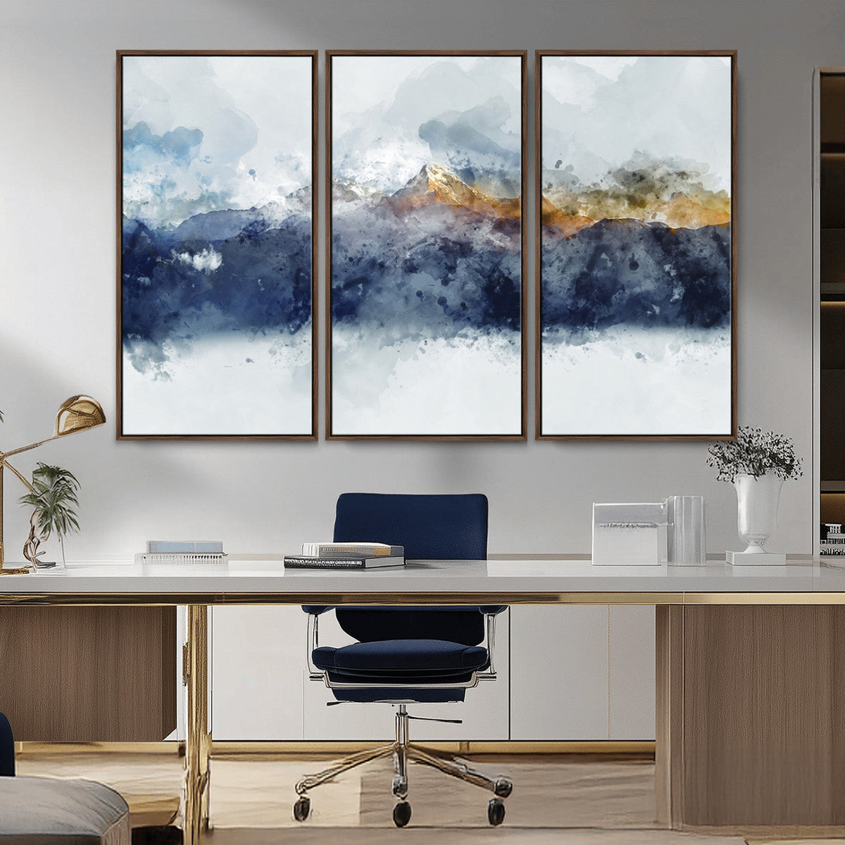Abstract Mountain Range Art Canvas Print | 3 Panel