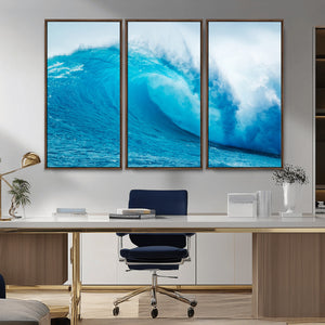 Big Ocean Surfing Wave Wall Art Canvas Print