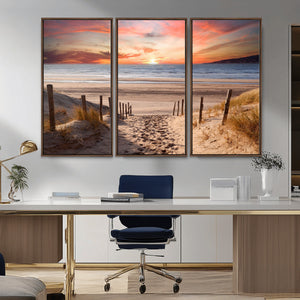 Sunset on the Sea Wall Art Canvas Print