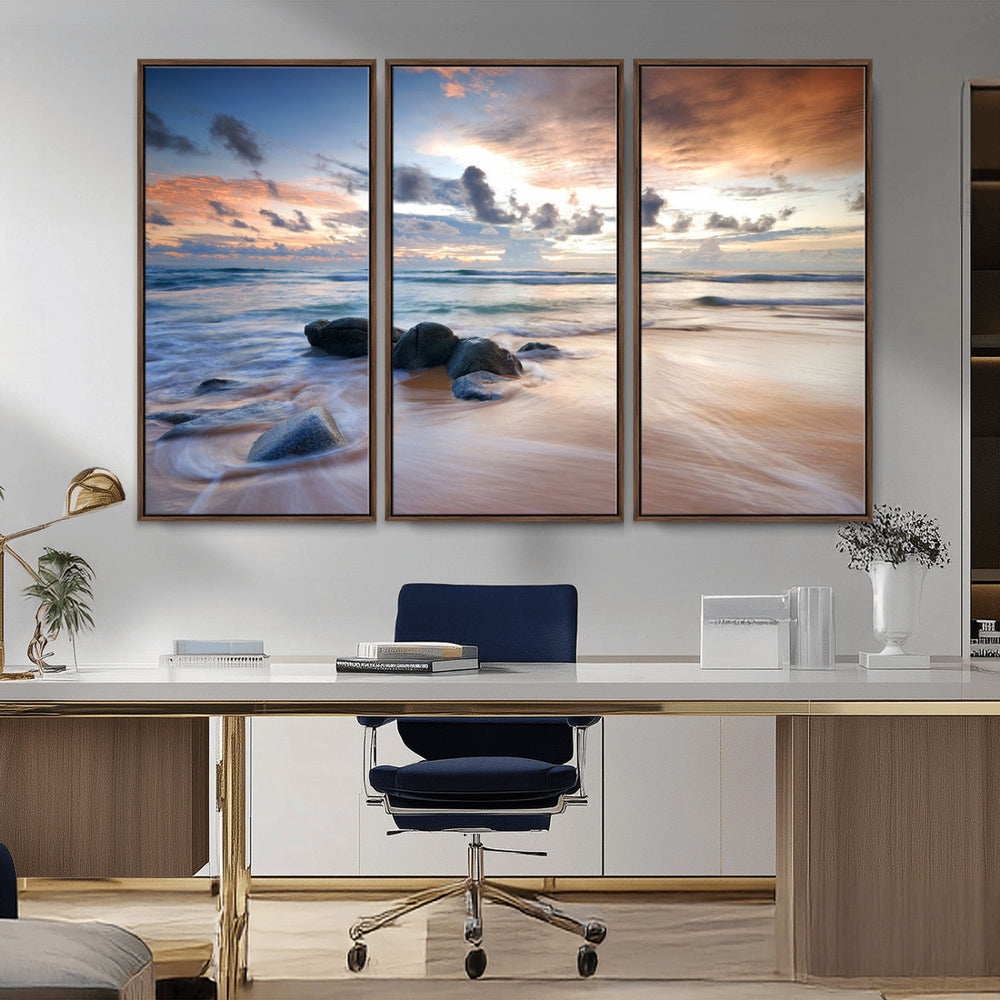 Serene Weather On The Beach Wall Art Canvas Print