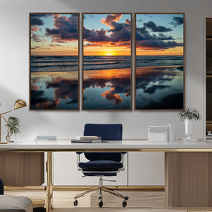 Beach Sunset Print - Stunning Ocean Canvas Artwork with