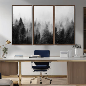Fogy Forest Canvas Wall Art Print - Mountain Wall Art with