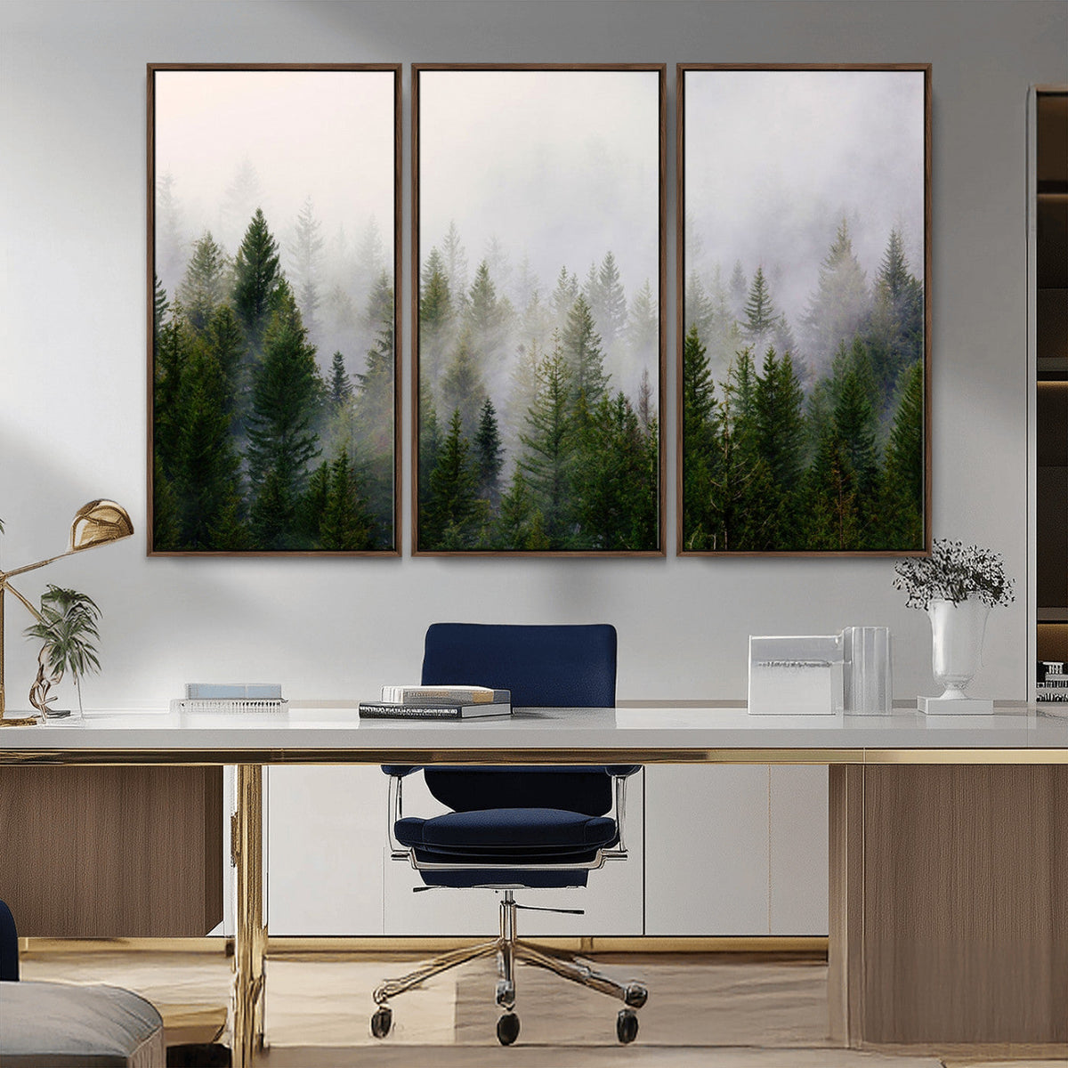 Forest Wall Art Canvas Print | Foggy Forest Wall Art | Pine