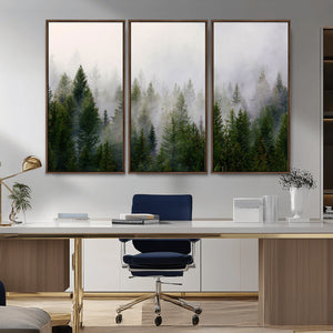 Forest Wall Art Canvas Print | Foggy Forest Wall Art | Pine