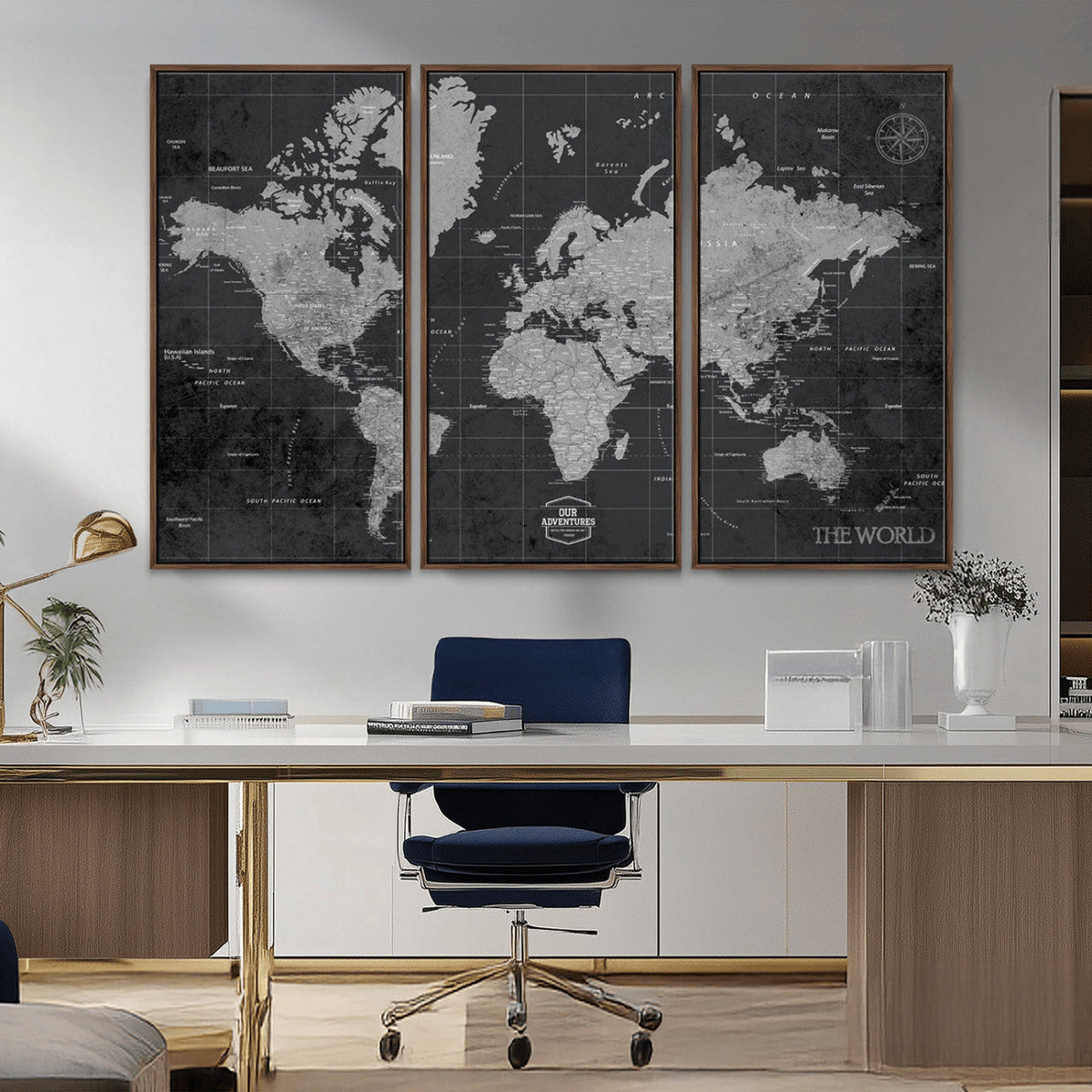 World Map Canvas Print – Detailed Map of the World Wall Art