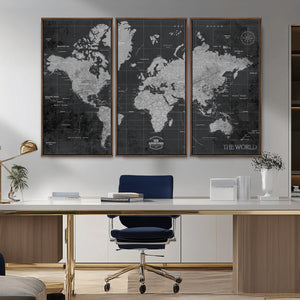 World Map Canvas Print – Detailed Map of the World Wall Art