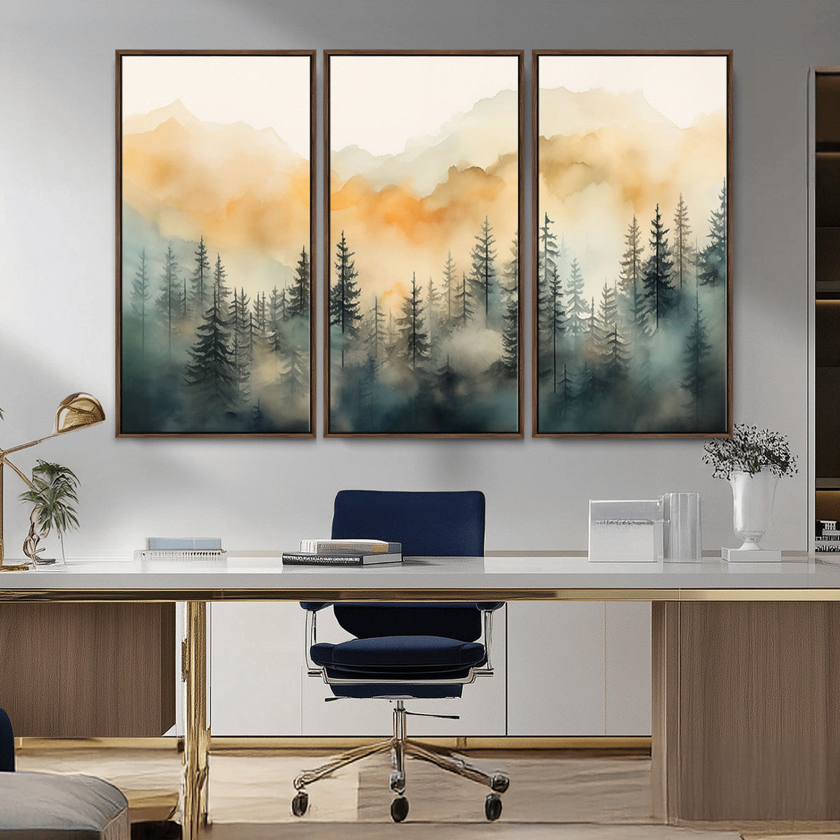 Abstract Forest Print - Mountain Wall Art | Autumn Landscape