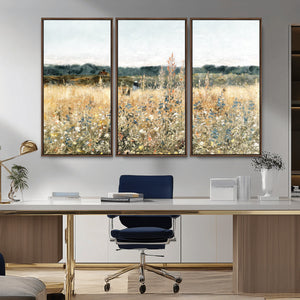 Wildflower Field Wall Art Canvas | Nature-Inspired Landscape