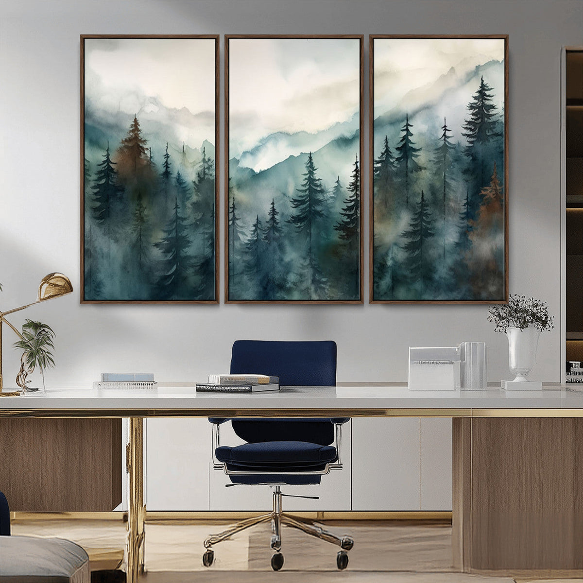 Serenity Forest Wall Art Canvas | Foggy Mountain Landscape