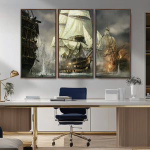 Pirate Ship War Wall Art Canvas Print