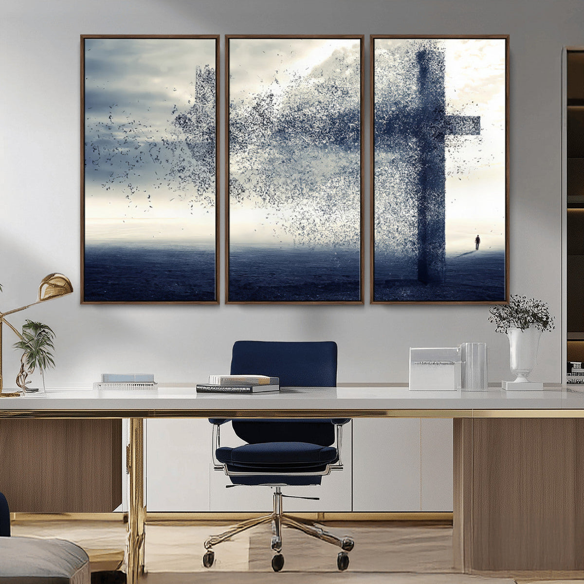 Jesus and the Fading Cross Wall Art Print – Symbol of Faith,