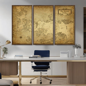 Vintage Game of Thrones Map Wall Art | Westeros and Essos